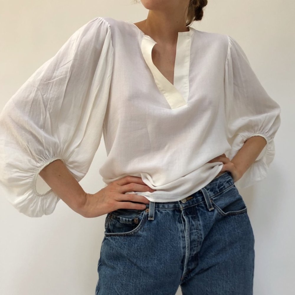 Diane von Furstenberg Puff Sleeve Blouse